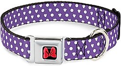 Buckle-Down Minnie Mouse Bow Polyester Dog Collar, Large: 15 to 26-in neck, 1-in wide