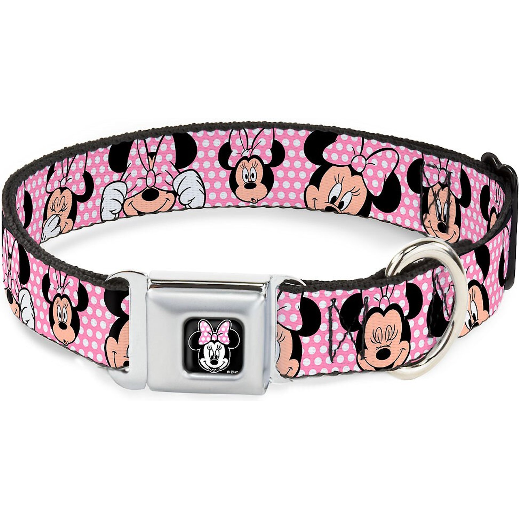 Buckle-Down Minnie Mouse Polyester Dog Collar, Small Wide: 13 to 18-in neck, 1.5-in wide
