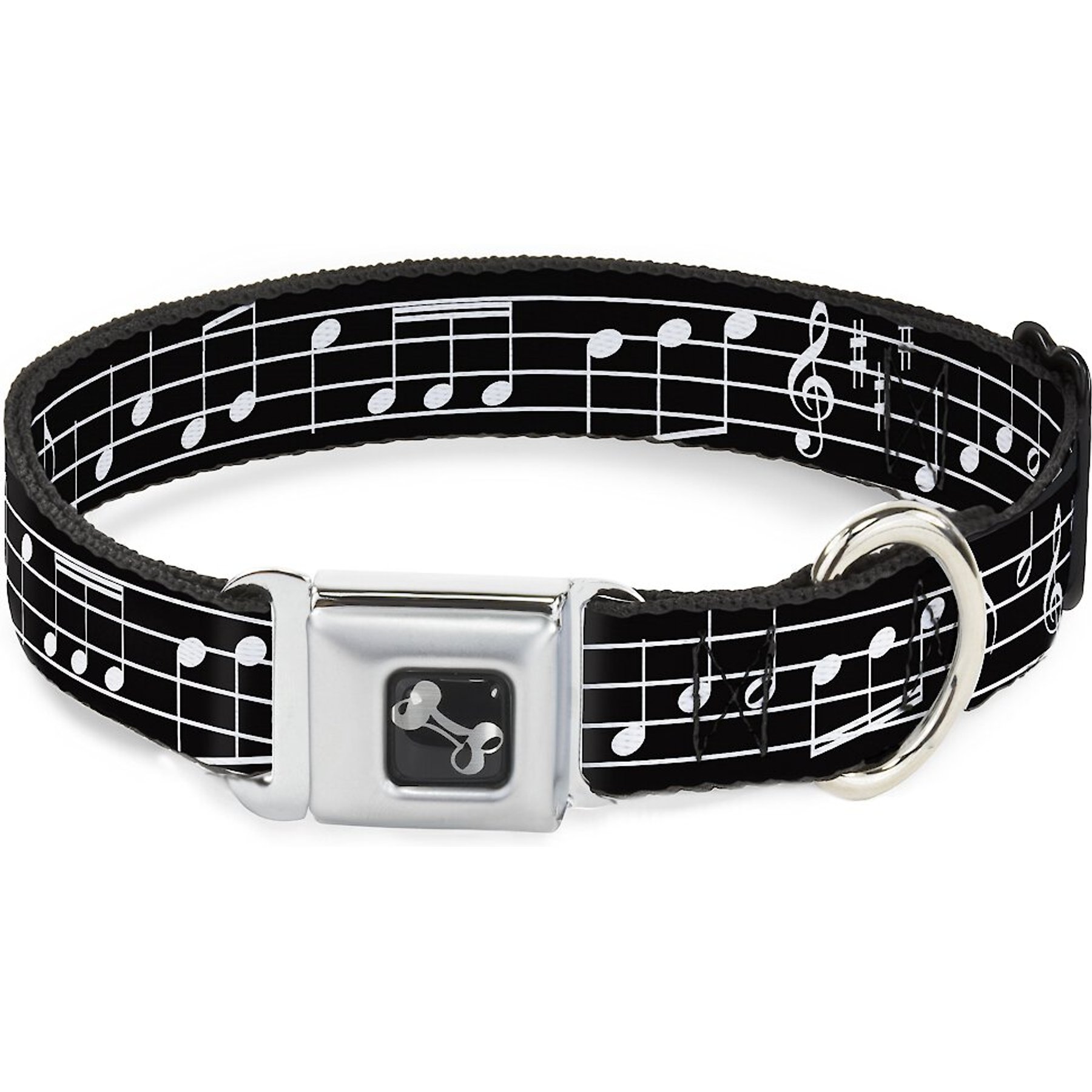Buckle-Down Music Notes Dog Collar, Small