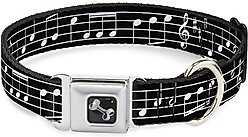 Buckle-Down Music Notes Dog Collar, Wide-Large