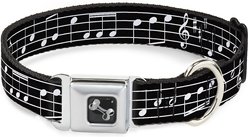 Buckle-Down Music Notes Dog Collar, Wide-Medium