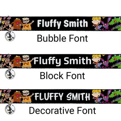 Show full view: Buckle-Down Nick 90's 13 Personalized Cat Collar with Bell slide 2 of 2