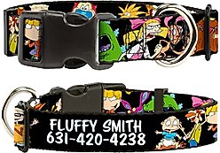 Buckle-Down Nick 90's Polyester Personalized Dog Collar, Large