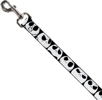 Show full view: Buckle-Down Nightmare Before Christmas Jack Expressions Polyester Standard Dog Leash, Small: 4-ft long, 1-in wide slide 2 of 4
