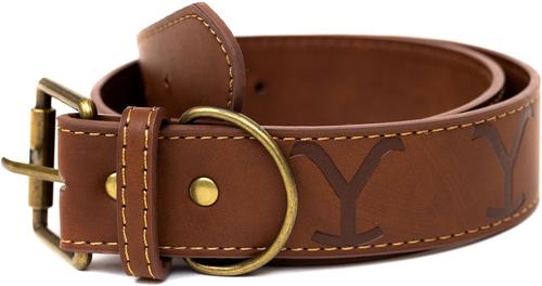 Show full view: Buckle-Down Paramount Network Dutton Ranch Yellowstone Vegan Leather Dog Collar, Brown, Large: 14 to 19-in neck, 1-in wide slide 3 of 5