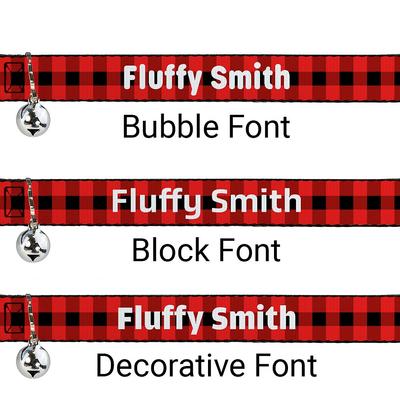 Show full view: Buckle-Down Personalized Breakaway Cat Collar with Bell, Buffalo Plaid slide 2 of 3