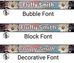 Buckle-Down Personalized Breakaway Cat Collar with Bell, Flowers & Filigree slide 2 of 2