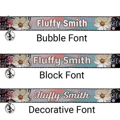 Show full view: Buckle-Down Personalized Breakaway Cat Collar with Bell, Flowers & Filigree slide 2 of 2