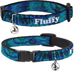 Buckle-Down Personalized Breakaway Cat Collar with Bell, Tie Dye