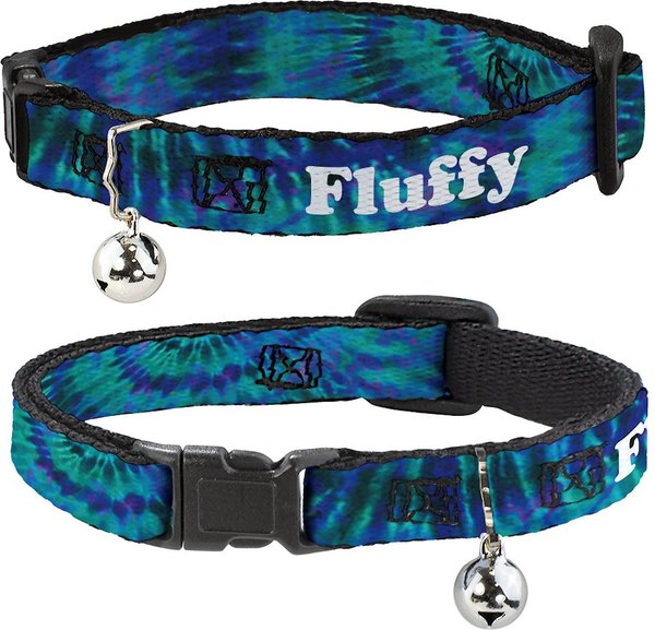 Buckle-Down Personalized Breakaway Cat Collar with Bell, Tie Dye