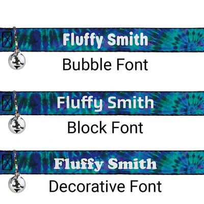 Show full view: Buckle-Down Personalized Breakaway Cat Collar with Bell, Tie Dye slide 2 of 3