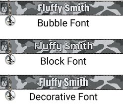 Buckle-Down Personalized Breakaway Cat Collar with Bell, White Camo slide 2 of 2