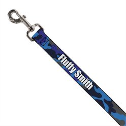 Buckle-Down Personalized Dog Leash, Blue Camo