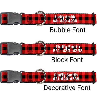 Show full view: Buckle-Down Polyester Personalized Dog Collar, Buffalo Plaid, Large slide 2 of 8
