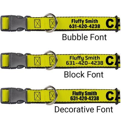 Show full view: Buckle-Down Polyester Personalized Dog Collar, Caution, Medium slide 2 of 8