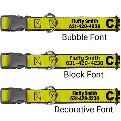 Show full view: Buckle-Down Polyester Personalized Dog Collar, Caution, Small slide 2 of 8