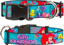 Buckle-Down Polyester Personalized Dog Collar, Disney Ariel & Flounder, Large