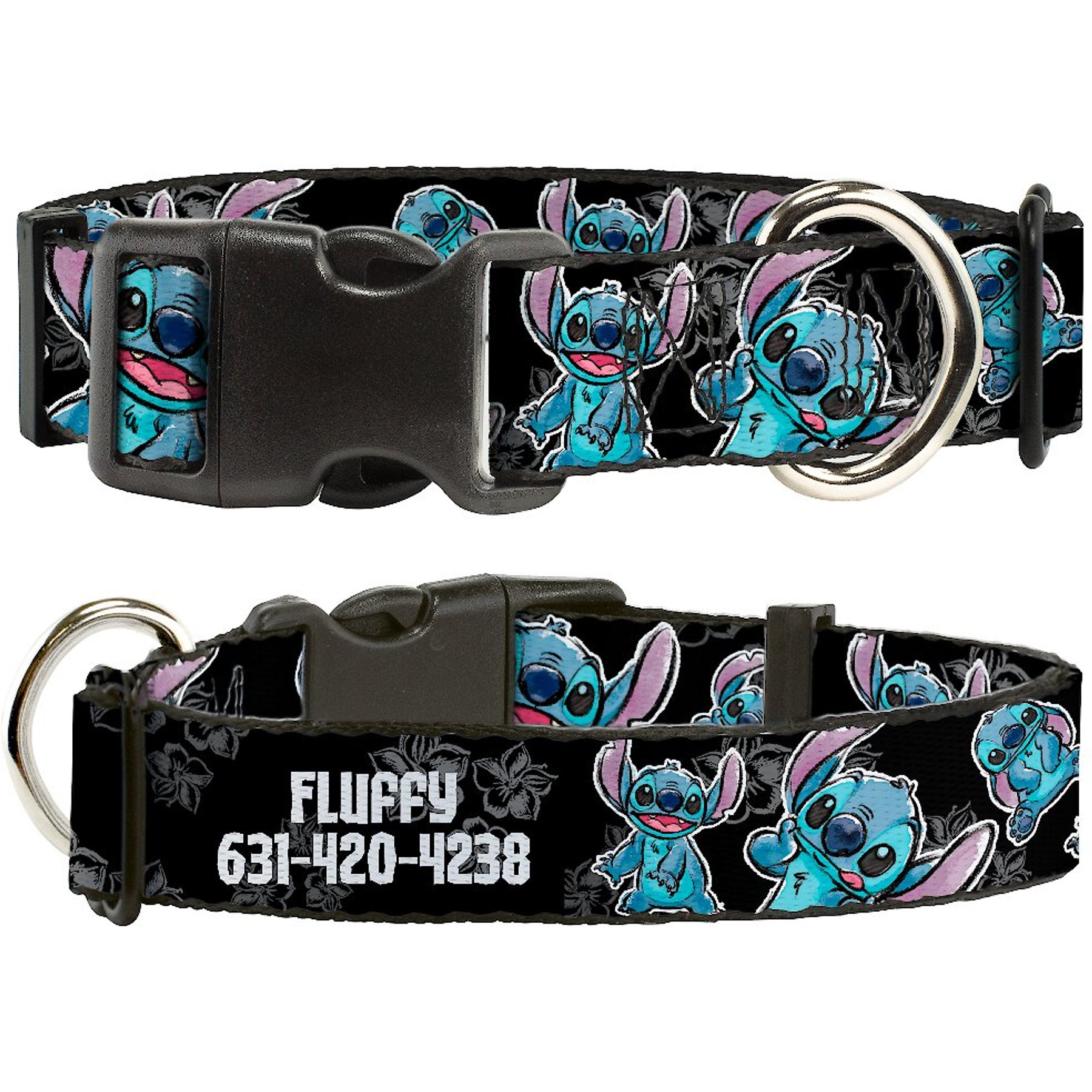 Disney Lilo & Stitch, Polyester Personalized Dog Collar, Large Buckle-Down