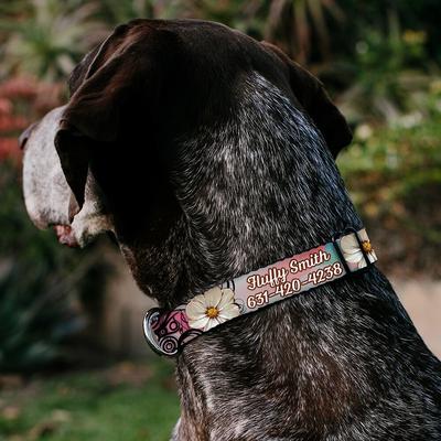 Show full view: Buckle-Down Polyester Personalized Dog Collar, Flowers, Large slide 3 of 8