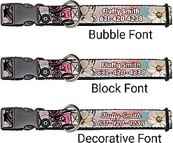 Buckle-Down Polyester Personalized Dog Collar, Flowers, Medium slide 2 of 7