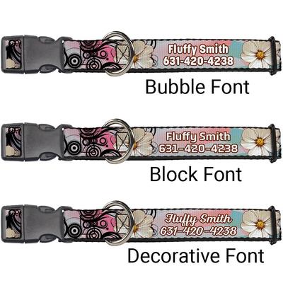 Show full view: Buckle-Down Polyester Personalized Dog Collar, Flowers, Medium slide 2 of 8