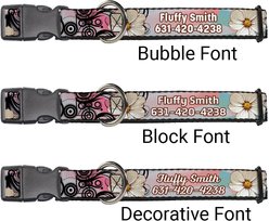 Buckle-Down Polyester Personalized Dog Collar, Flowers, Small slide 2 of 7