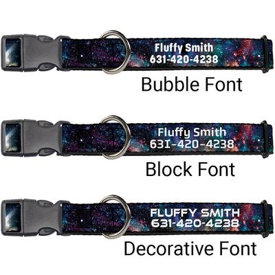 Show full view: Buckle-Down Polyester Personalized Dog Collar, Galaxy Collage, Large slide 2 of 8