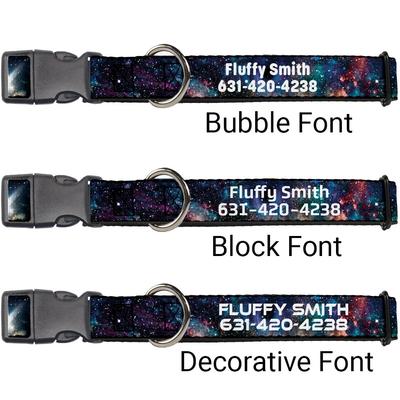 Show full view: Buckle-Down Polyester Personalized Dog Collar, Galaxy Collage, Medium slide 2 of 8