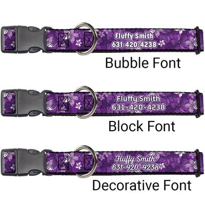 Show full view: Buckle-Down Polyester Personalized Dog Collar, Hibiscus Collage, Large slide 2 of 8