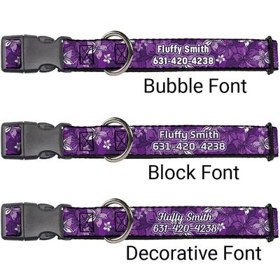 Show full view: Buckle-Down Polyester Personalized Dog Collar, Hibiscus Collage, Small slide 2 of 8