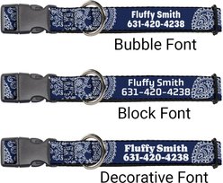 Buckle-Down Polyester Personalized Dog Collar, Paisley Blue & White, Small slide 2 of 7