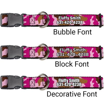 Show full view: Buckle-Down Polyester Personalized Dog Collar, Pink Camo, Large slide 2 of 8