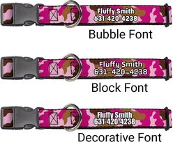 Buckle-Down Polyester Personalized Dog Collar, Pink Camo, Small slide 2 of 7