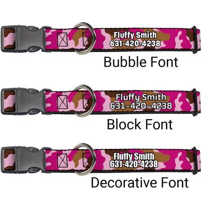 Show full view: Buckle-Down Polyester Personalized Dog Collar, Pink Camo, Small slide 2 of 8