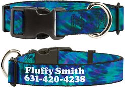 Buckle-Down Polyester Personalized Dog Collar, Tie Dye, Medium
