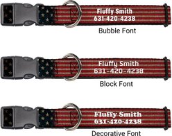Buckle-Down Polyester Personalized Dog Collar, Vintage US Flag, Large slide 2 of 7