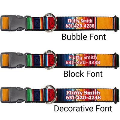 Show full view: Buckle-Down Polyester Personalized Dog Collar, Zarape, Large slide 3 of 9