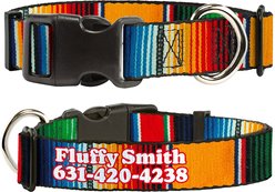 Buckle-Down Polyester Personalized Dog Collar, Zarape, Medium