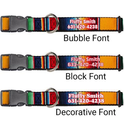 Show full view: Buckle-Down Polyester Personalized Dog Collar, Zarape, Medium slide 2 of 8