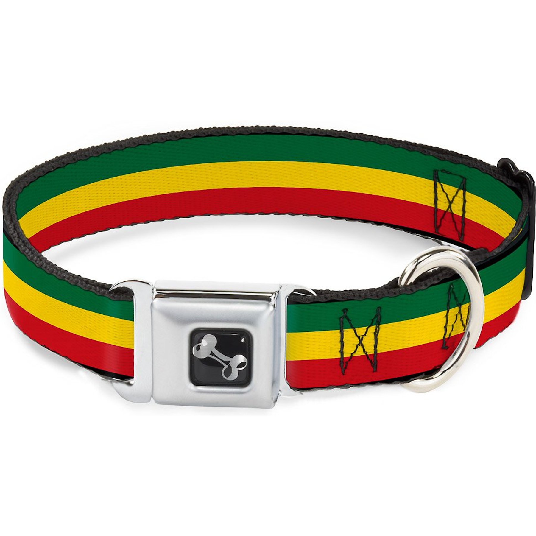 Buckle-Down Rasta Dog Collar, Wide-Medium