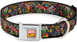 Buckle-Down Retro Marvel Comic Books Dog Collar, Wide-Small