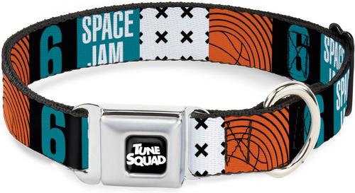 Show full view: Buckle-Down Seatbelt Buckle Space Jam 2 Number 6 Blocks Dog Collar, Multicolor, 13-17-in slide 1 of 3