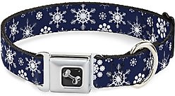 Buckle-Down Snowflakes Dog Collar, Blue, Large slide 1 of 9