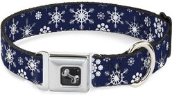 Buckle-Down Snowflakes Dog Collar, Blue, Wide-Medium slide 1 of 9