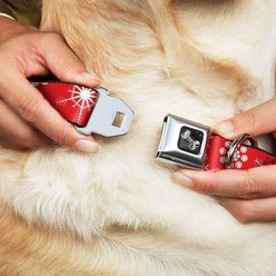 Buckle-Down Snowflakes Dog Collar, Red, Wide-Small slide 2 of 9