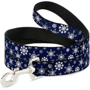 Buckle-Down Snowflakes Dog Leash, Blue 