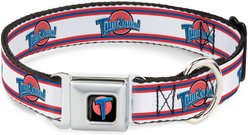 Buckle-Down Space Jam Tune Squad Polyester Seatbelt Buckle Dog Collar, Wide Large: 18 to 32-in neck, 1.5-in wide