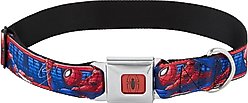 Buckle-Down Spider-Man Action Poses Seatbelt Buckle Dog Collar, Wide Large