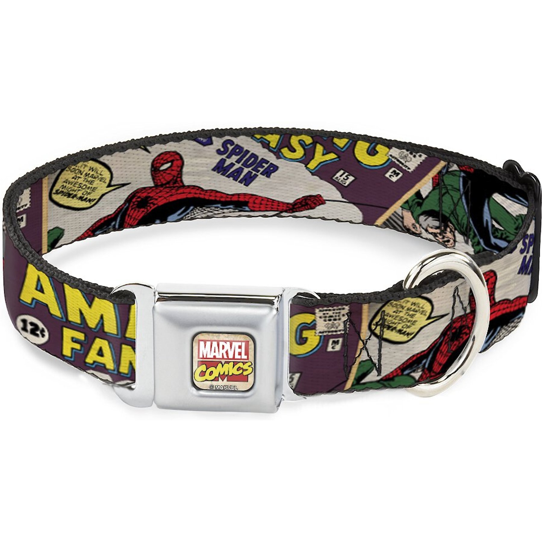 Buckle-Down Spider-Man Polyester Dog Collar, Medium: 11 to 17-in neck, 1-in wide