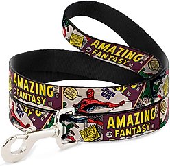 Buckle-Down Spider-Man Polyester Standard Dog Leash, Medium: 6-ft long, 1-in wide